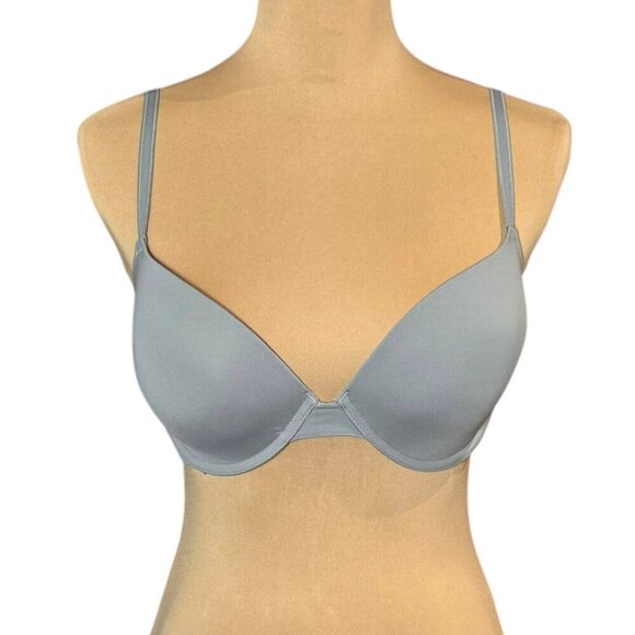 PINK Victoria’s Secret Demi Bra Sz.34 DD Light Gray Underwire T-Shirt Bra - Picture 2 of 10